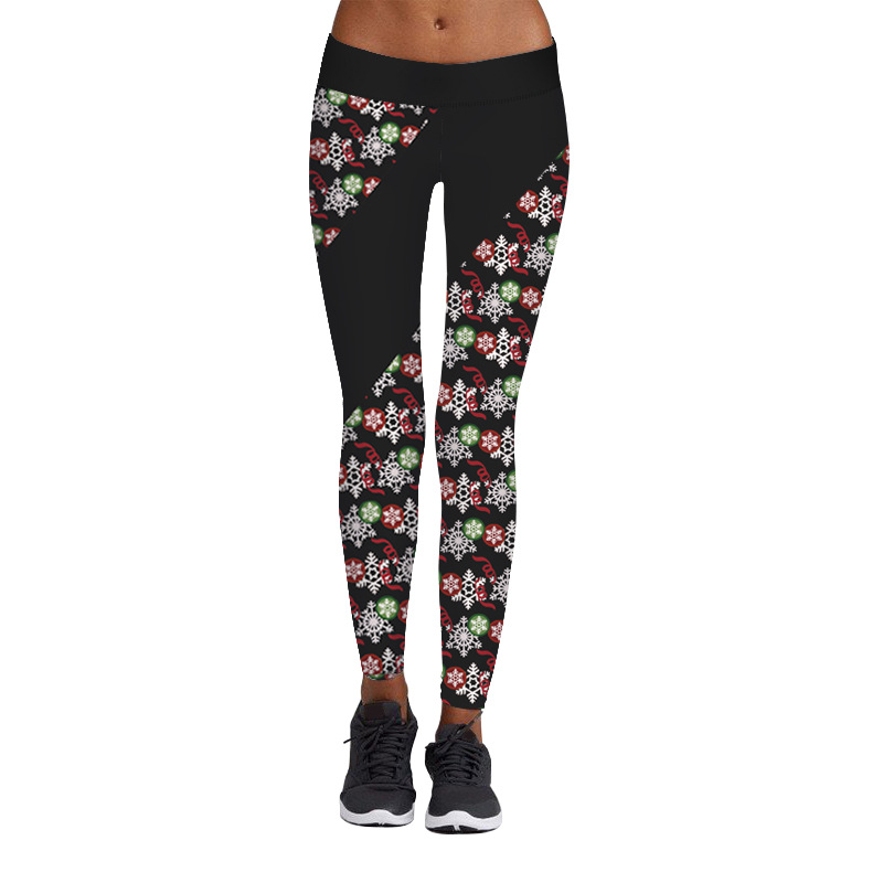 SZ60079 Womens Digital Polka Dot Print Christmas Active Workout Leggings Pants